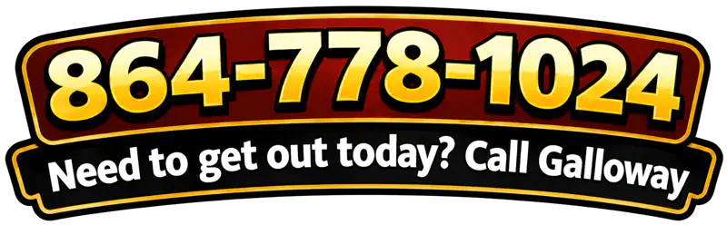 Galloway contact banner with phone number 864-778-1024